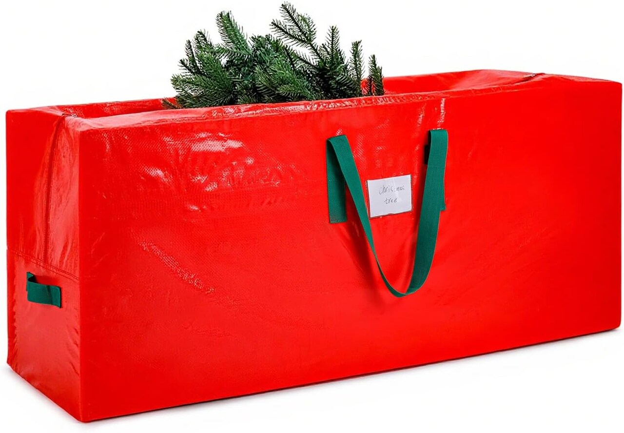 Christmas Tree Storage Bag - Fits Up to 7.5 (Red) 48"L x 20"W x 15"H
